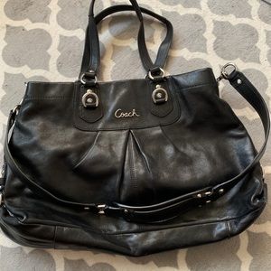 Coach Ashley Leather Satchel Black